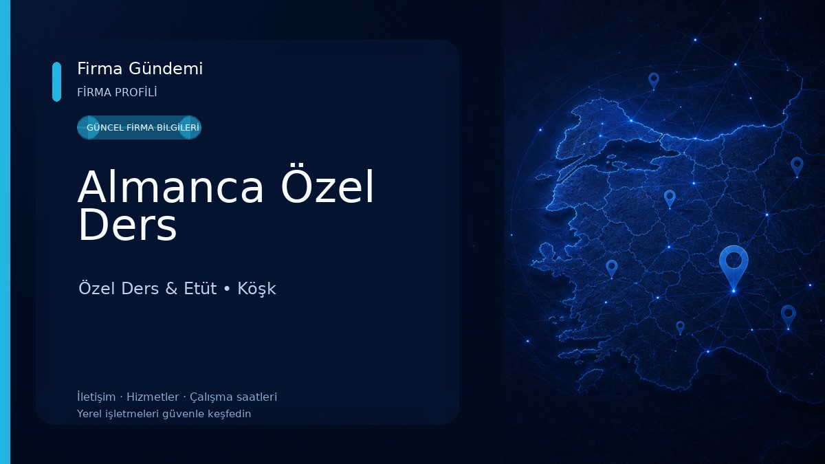 Almanca Özel Ders Özel Ders & Etüt