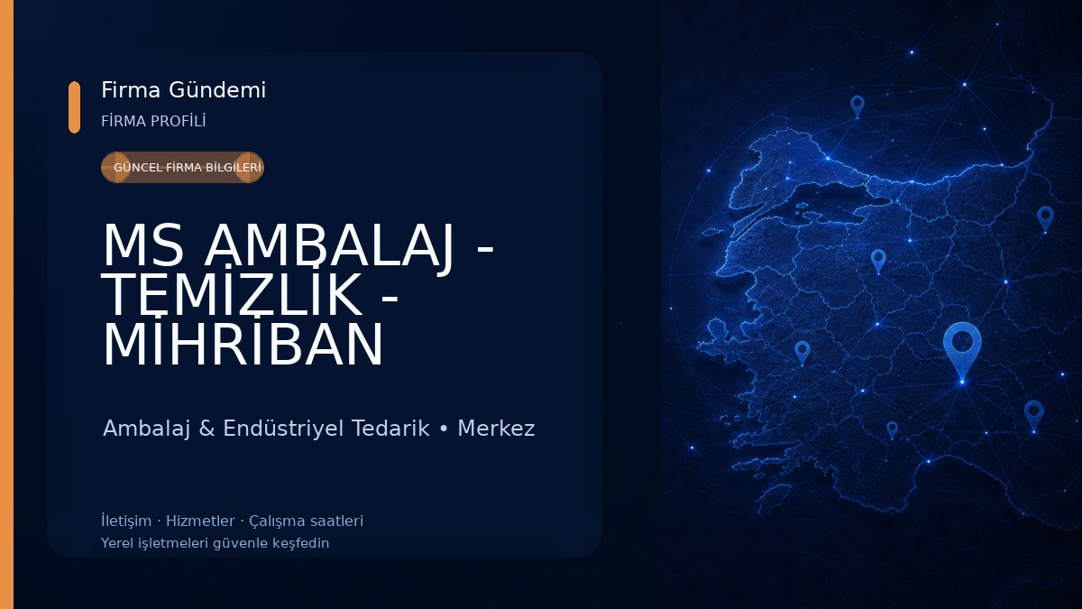 MS AMBALAJ - TEMİZLİK - MİHRİBAN SÖZKESEN - BOLU Ambalaj & Endüstriyel Tedarik