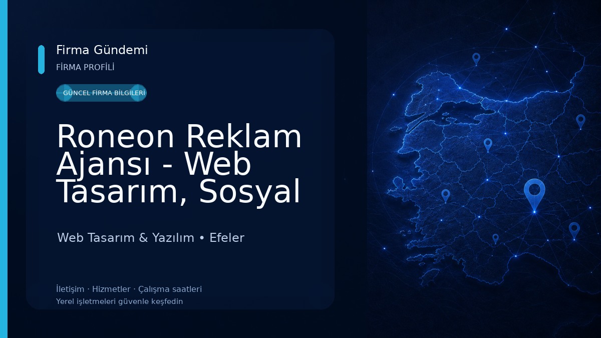 Roneon Reklam Ajansı - Web Tasarım, Sosyal Medya Danışmanlığı, SEO ve Hosting Web Tasarım & Yazılım